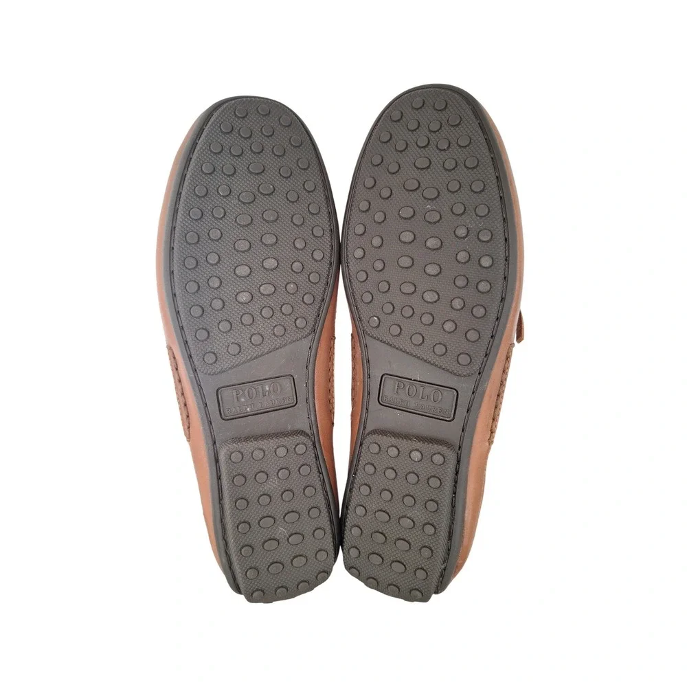 Polo Ralph Lauren Roberts Tan Leather Driving Loafers Mens 8D Brown Moccasins